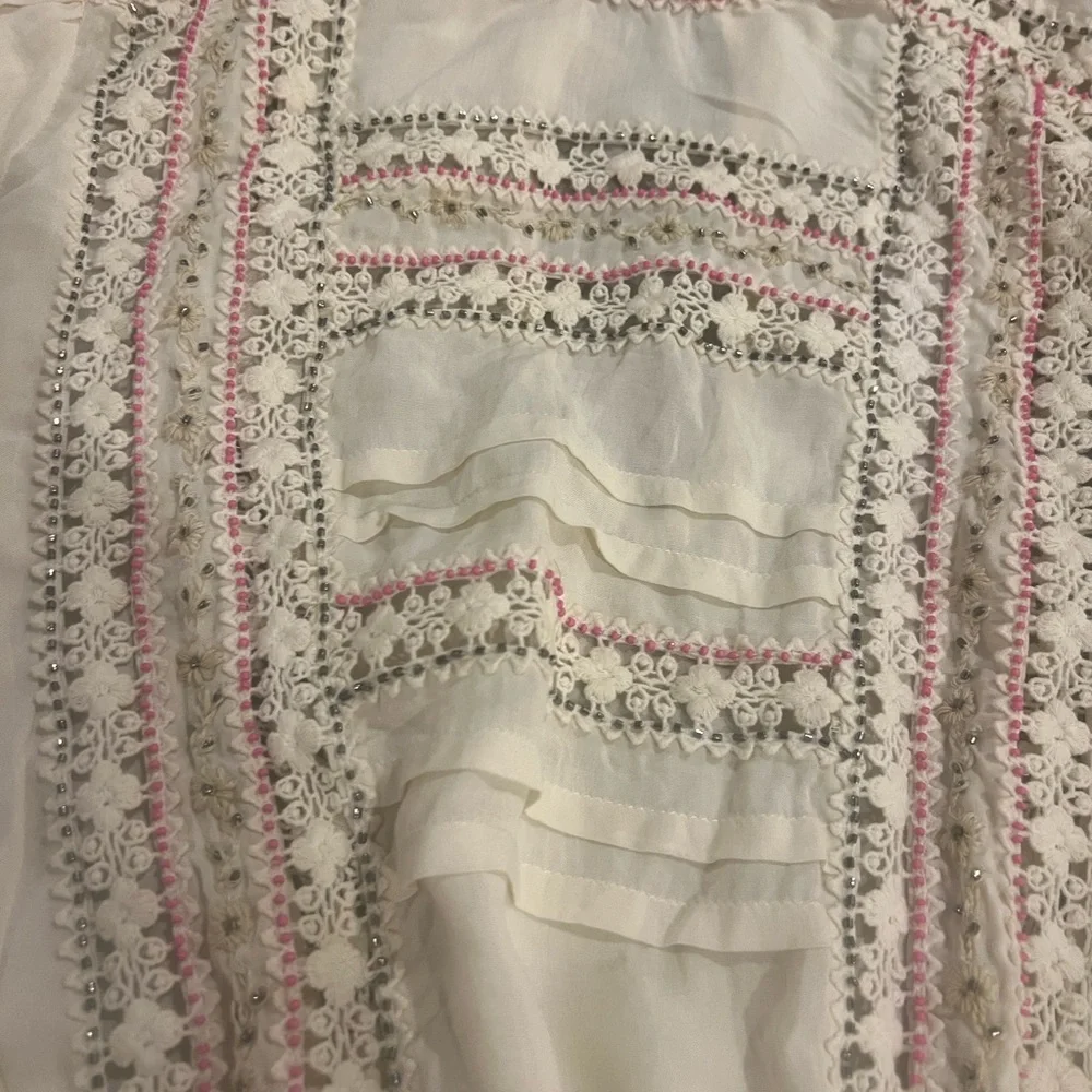 Free People Embroidered Lace Blouse
